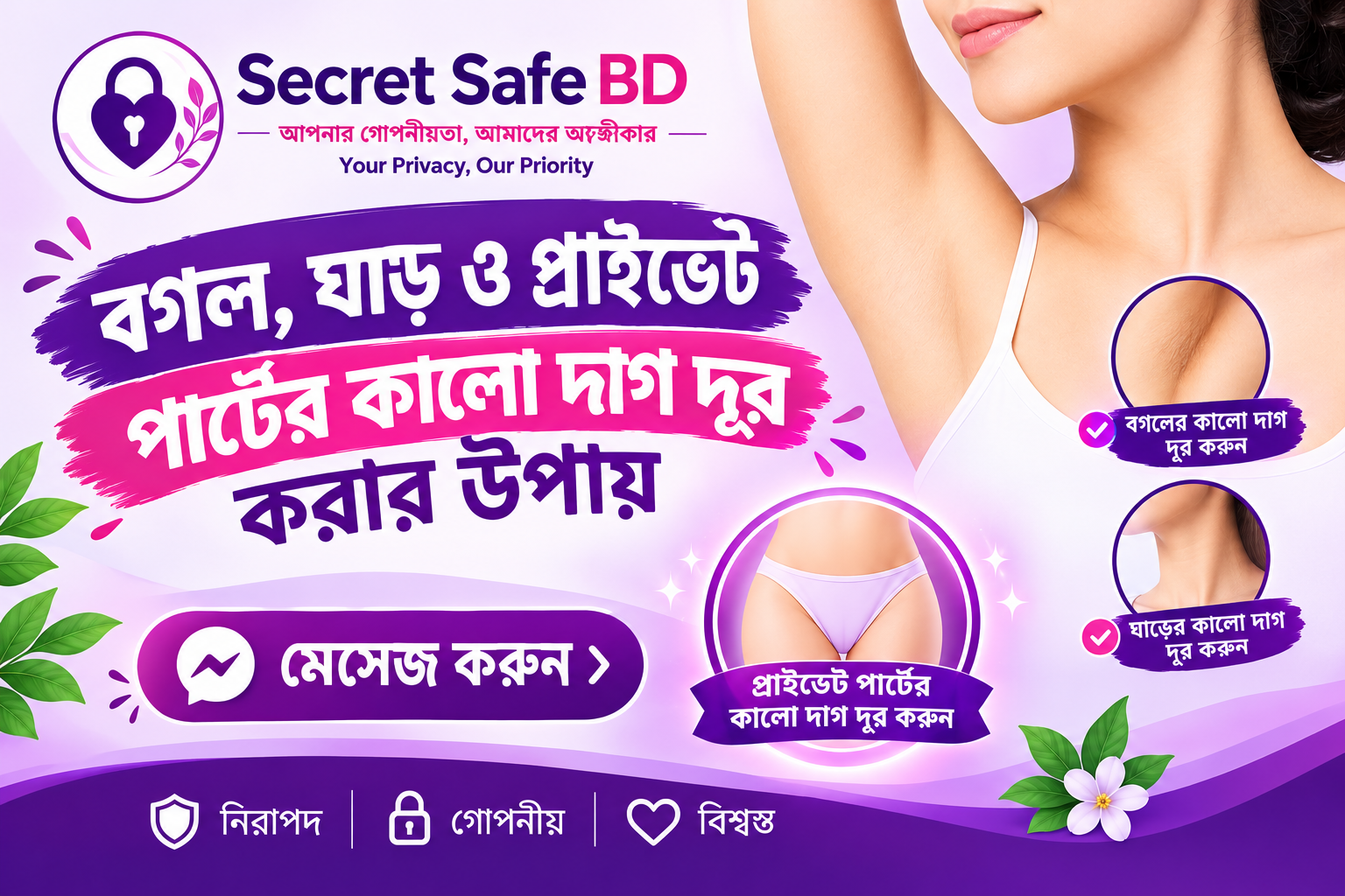 গল, ঘাড় ও সংবেদনশীল অঙ্গের কালো দাগ দূর করার সহজ উপায় এবং সেরা সমাধান