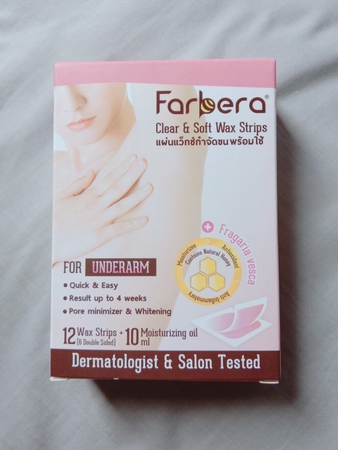 Farbera Clear & Soft Wax Strips (12 Strips / 6 Double-Sided)  (ফারবেরা ক্লিয়ার অ্যান্ড সফট ওয়্যাক্স স্ট্রিপস - ১২টি ওয়্যাক্স স্ট্রিপ)