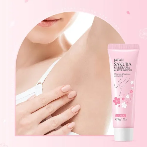 shopping (4) LAIKOU Japan Sakura Underarm Whitening Cream Body Lotion Armpit Lighten Dark Spots 30g Whitening Body Lotion